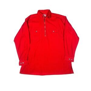 Vintage Marlboro 1/4 Zip Corduroy Polo Red Collared Shirt Men’s XL Long Sleeve